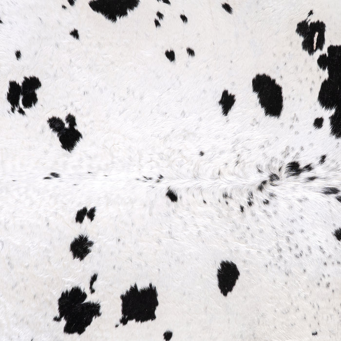 Vintage Black and White Cowhide Rug Size 7'3" L x 6'3" W 6311