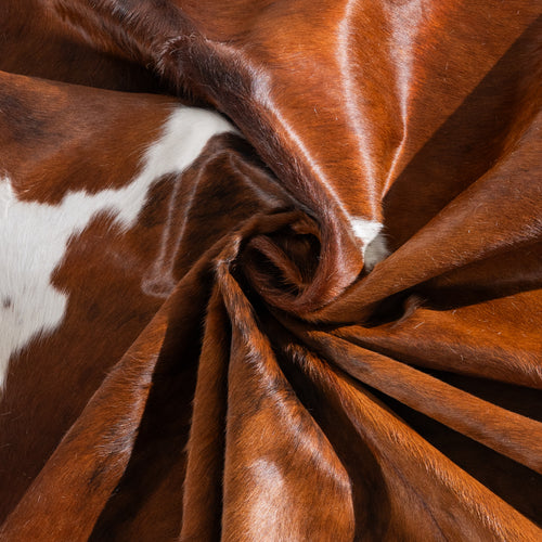 Tricolor Brindle Mix Cowhide Rug Size 7'10" L x 6'10" W 6403