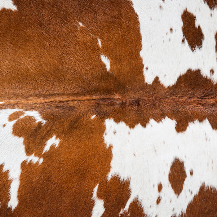 Brown and White Cowhide Rug Size 6'10" L x 6'1" W 5005