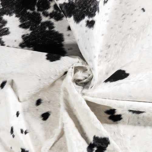 Vintage Black and White Cowhide Rug Size 7'3" L x 6'3" W 6311