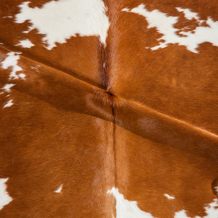 Brown and White Cowhide Rug Size 7'8" L x 6'8" W 5405