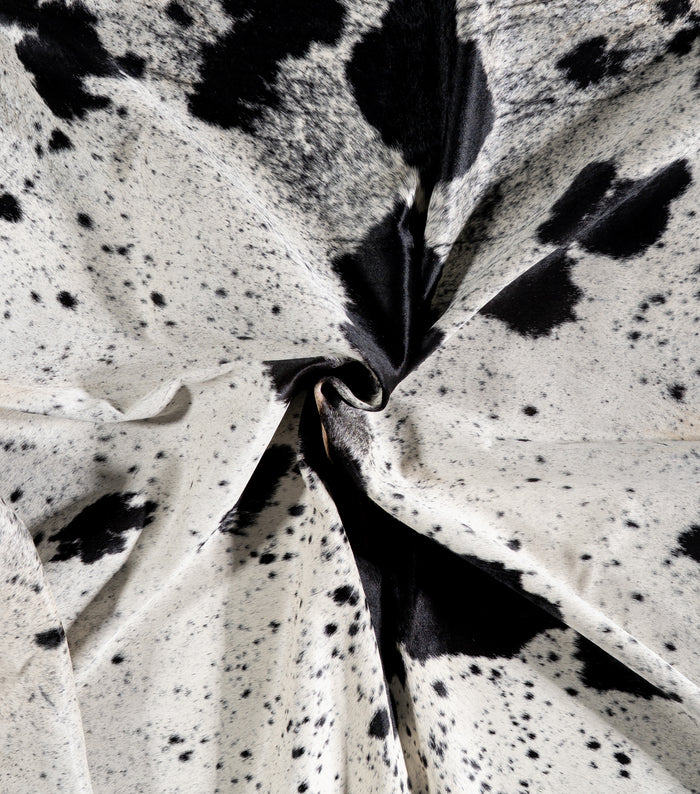 Brazilian Black Salt and Pepper Cowhide Rug Size 8'2" L x 6'11" W 5314