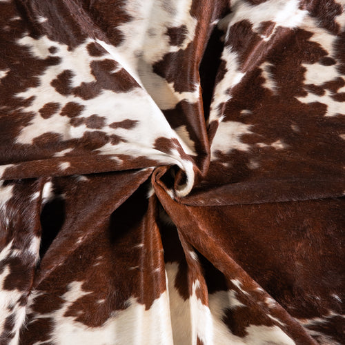 Brazilian Brown and White Cowhide Rug Size 8'7" L x 7'6" W 6013