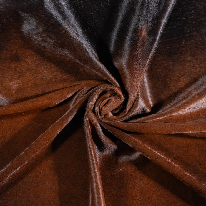 Brazilian Mahogany Cowhide Rug Size 6'8" L x 6'5" W 5814