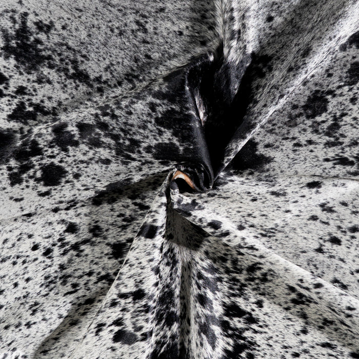 Brazilian Black Salt and Pepper Cowhide Rug Size 7'7" L x 6'4" W 5315