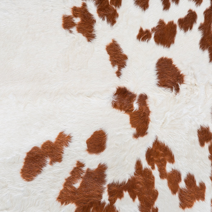 Brown and White Cowhide Rug Size 7'5" L x 7'1" W 5406