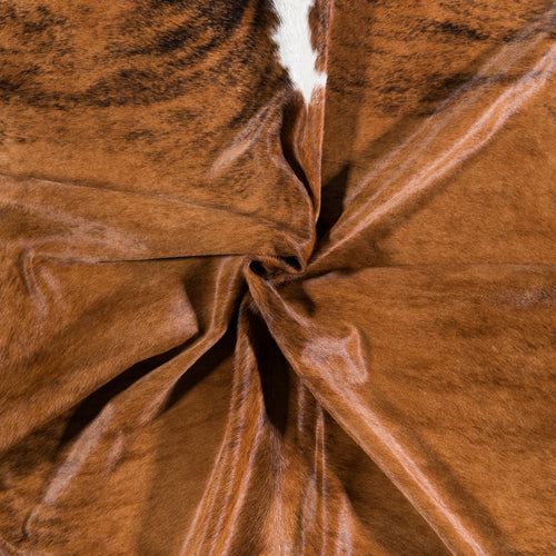 Brazilian Brindle White Belly and Backbone Cowhide Rug Size 8'2" L x 7'0" W 4509