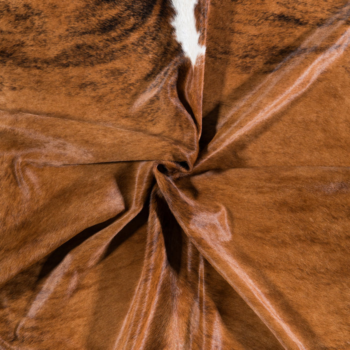 Brazilian Brindle White Belly and Backbone Cowhide Rug Size 8'2" L x 7'0" W 4509