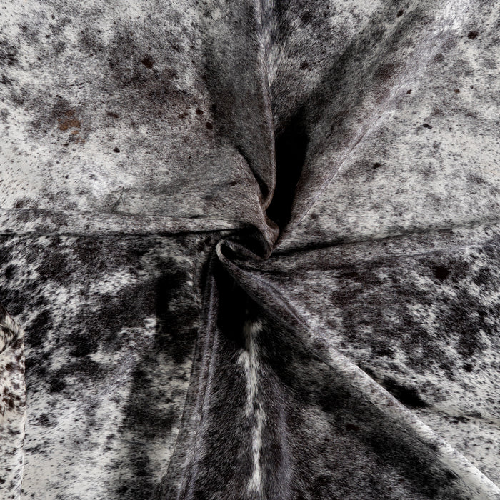 Brazilian Black Salt and Pepper Cowhide Rug Size 7'9" L x 6'5" W 5316