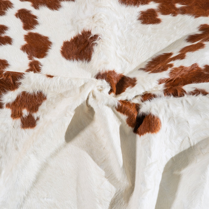 Brown and White Cowhide Rug Size 7'5" L x 7'1" W 5406