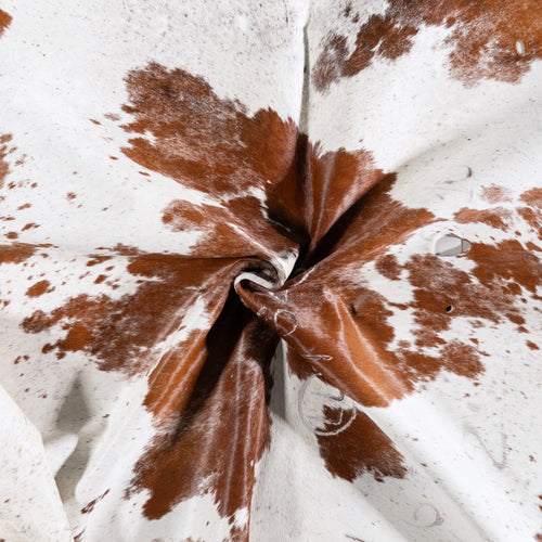 Vintage Brown Salt and Pepper Cowhide Rug Size 6'11" L x 6'2" W 5514