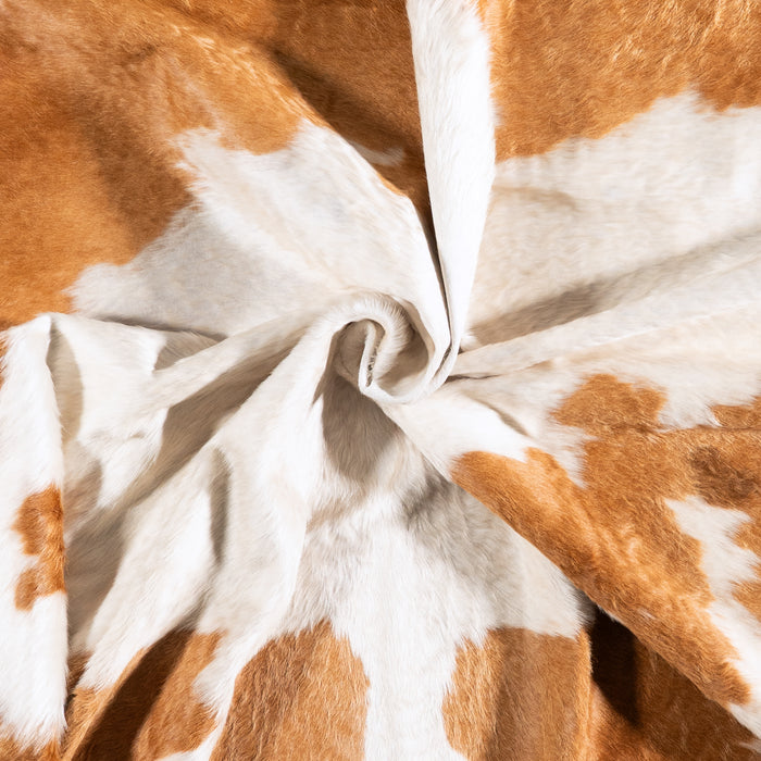 Brazilian Brown and White Cowhide Rug Size 8'3" L x 7'6" W 6017