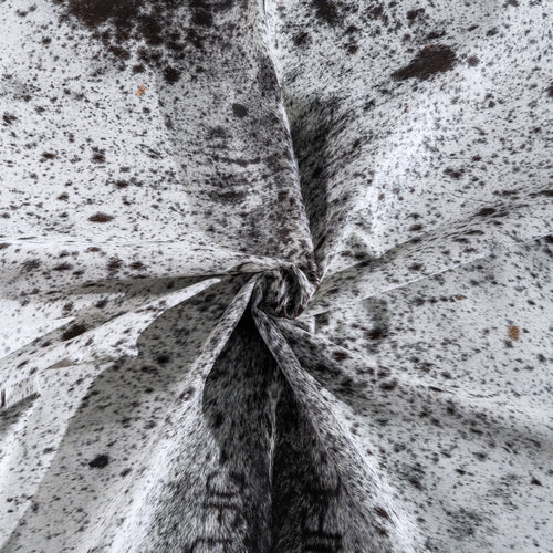 Black Salt and Pepper Cowhide Rug Size 7'1" L x 7'2" W 4007