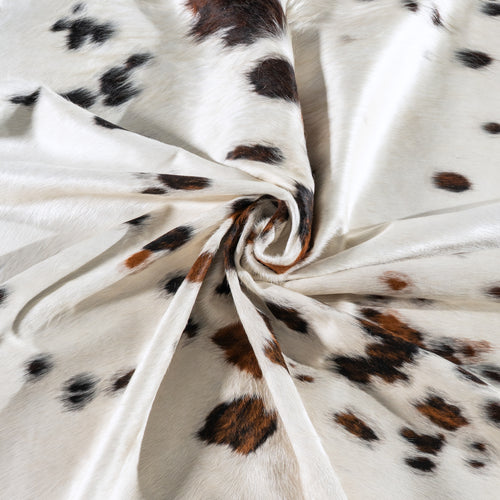 White Tricolor Cowhide Rug Size 8'4" L x 7'4" W 6210