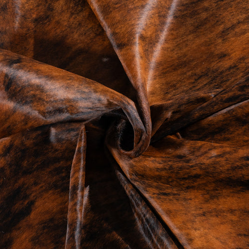 Tricolor Brindle Mix Cowhide Rug Size 7'6" L x 6'11" W 6211