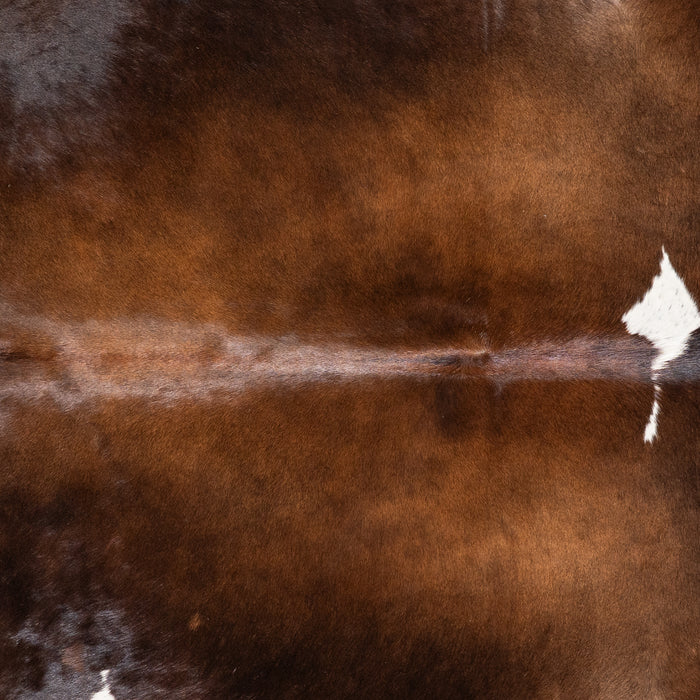Brazilian Chocolate and White Cowhide Rug Size 6'8" L x 5'8" W 5827