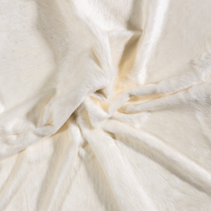 Brazilian White Cowhide Rug Size 6'11" L x 5'4" W 6025