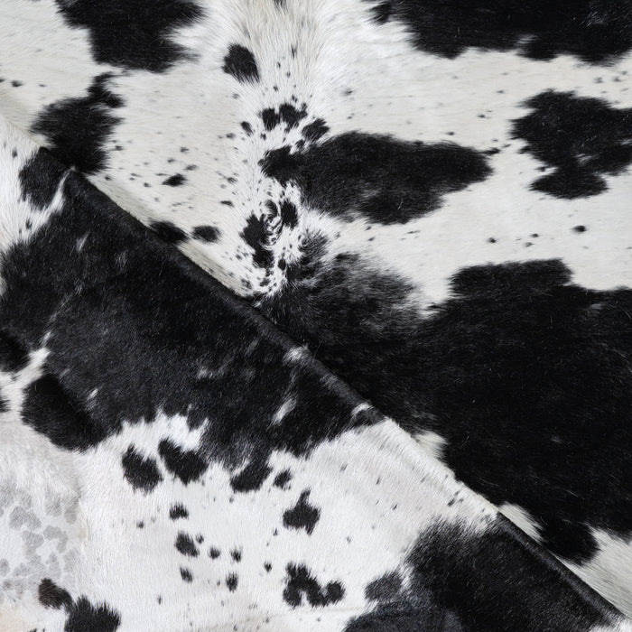 Black and White Cowhide Rug Size 7'4" L x 6'9" W 6213