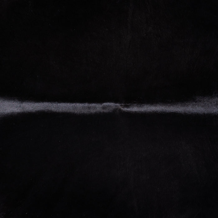 Brazilian Solid Black Cowhide Rug Size 6'10" L x 6'1" W 3416