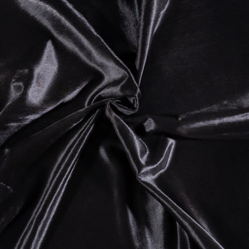 Brazilian Solid Black Cowhide Rug Size 6'10" L x 6'1" W 3416