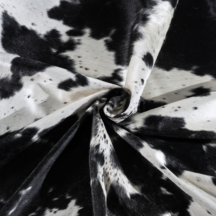 Black and White Cowhide Rug Size 7'4" L x 6'9" W 6213