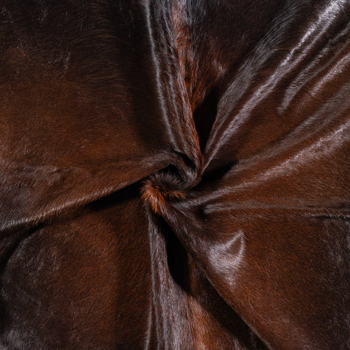 Brazilian Mahogany Cowhide Rug Size 6'11" L x 7'1" W 4611