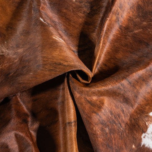 Vintage Brindle Cowhide Rug Size 6'4" L x 5'6" W 6328