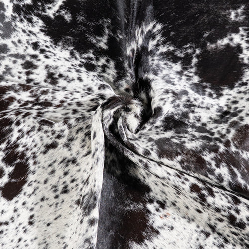 Brazilian Black Salt and Pepper Cowhide Rug Size 6'7" L x 5'9" W 5831