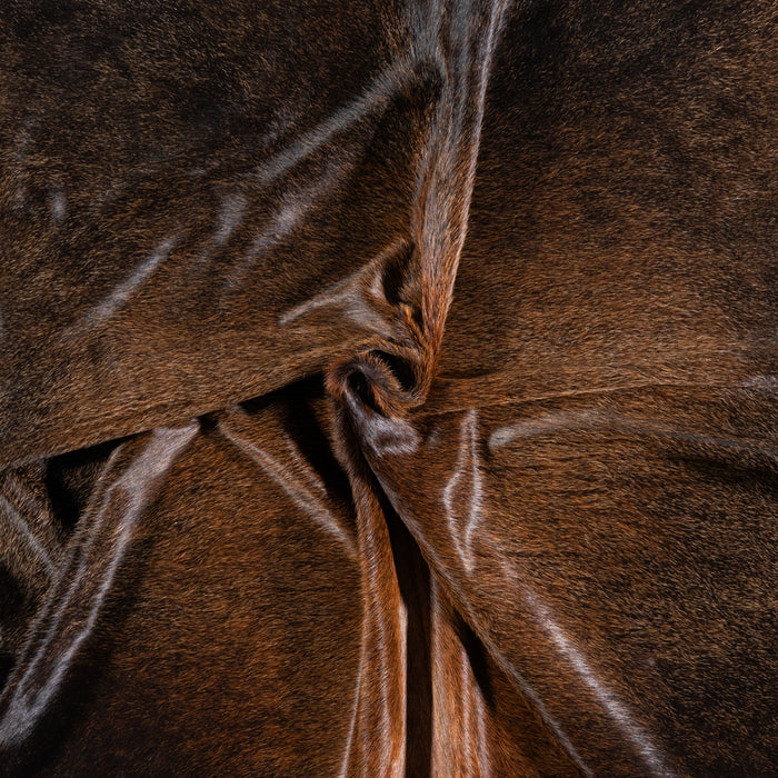 Brazilian Mahogany Cowhide Rug Size 6'9" L x 6'1" W 4614