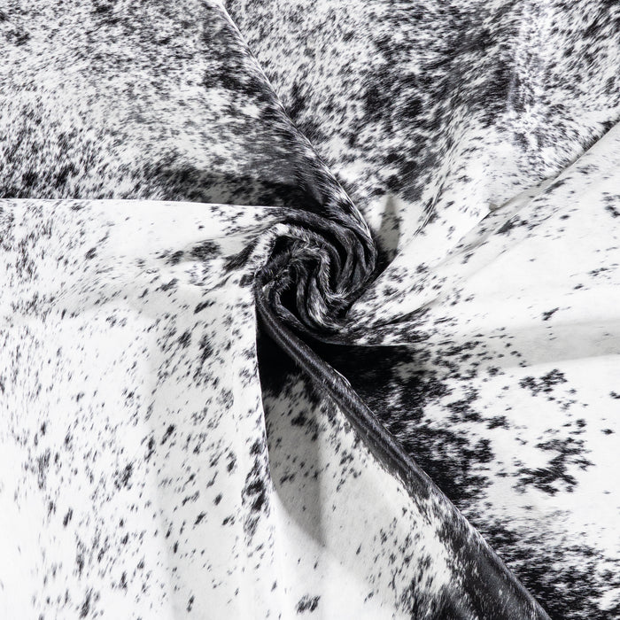 Brazilian Black Salt and Pepper Cowhide Rug Size 6'11" L x 6'2" W 5832