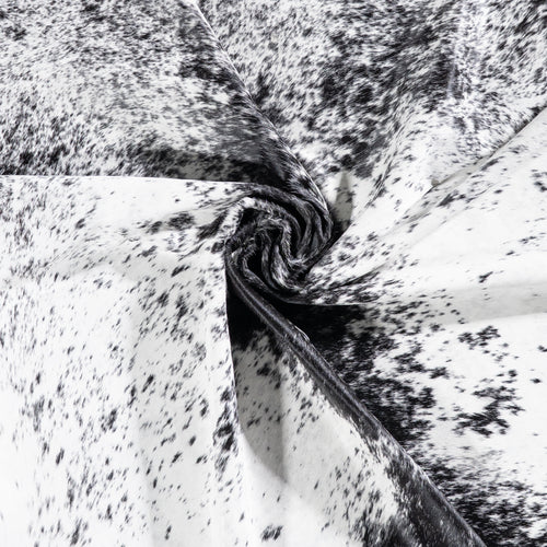 Brazilian Black Salt and Pepper Cowhide Rug Size 6'11" L x 6'2" W 5832