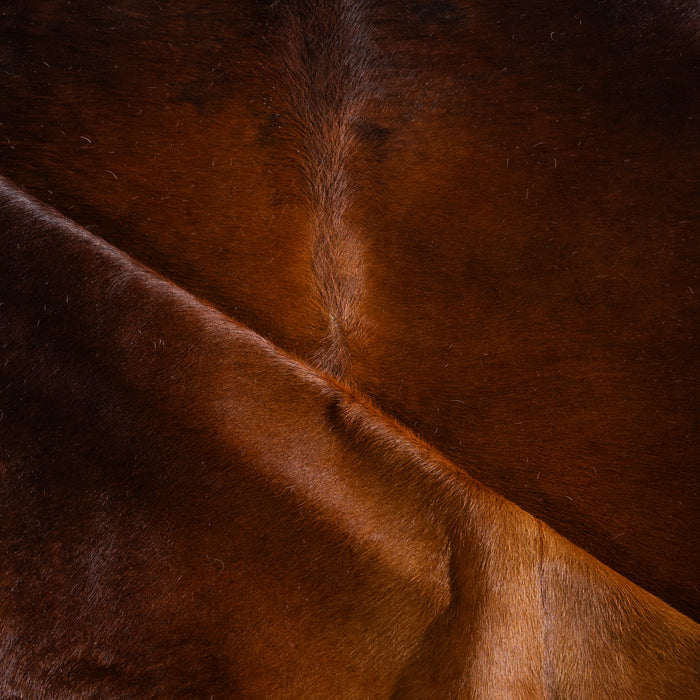 Brown and White Cowhide Rug Size 6'6" L x 6'6" W 4012