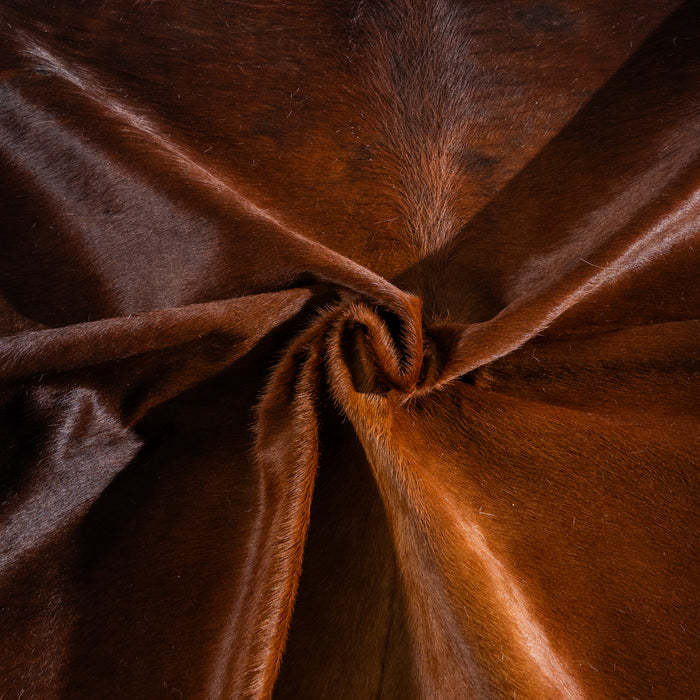 Brown and White Cowhide Rug Size 6'6" L x 6'6" W 4012