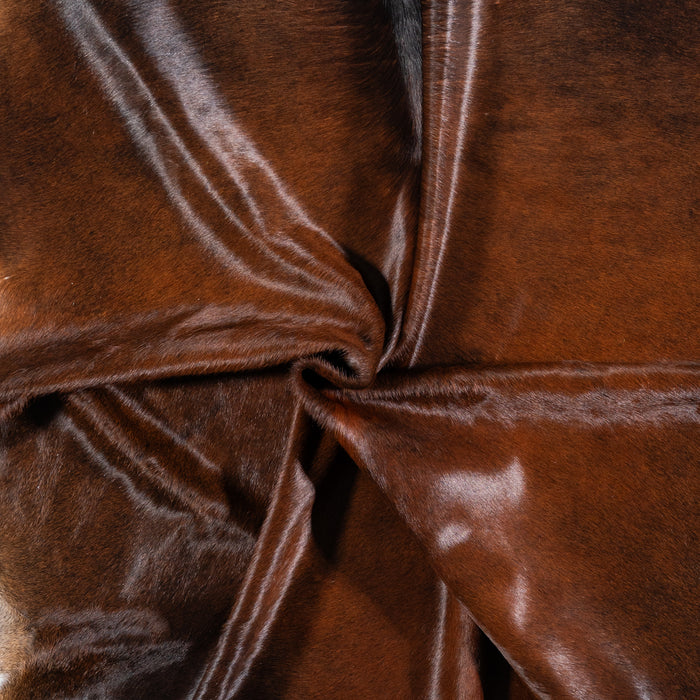 Brazilian Mahogany Cowhide Rug Size 6'11" L x 6'10" W 4616