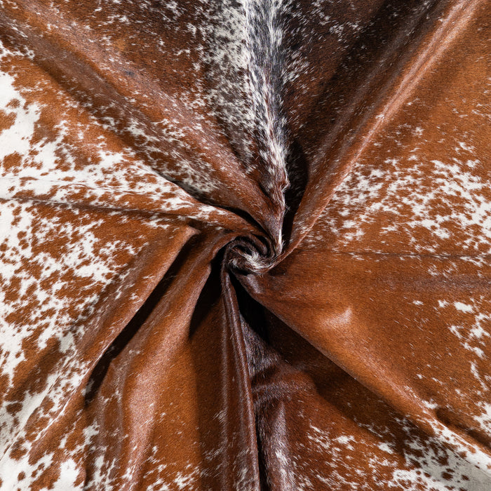 Brazilian Brown Salt and Pepper Cowhide Rug Size 7'7" L x 6'1" W 5335