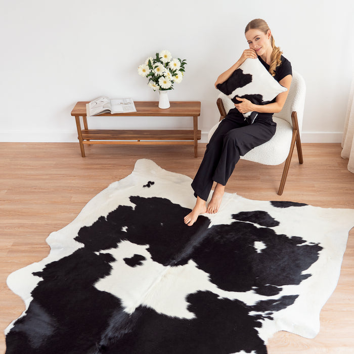 Black and White Cowhide Rug