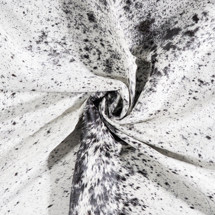 Brazilian Black Salt and Pepper Cowhide Rug Size 6'2" L x 6'2" W 5835