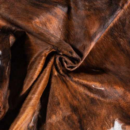 Vintage Brindle Cowhide Rug Size 6'8" L x 6'2" W 6334