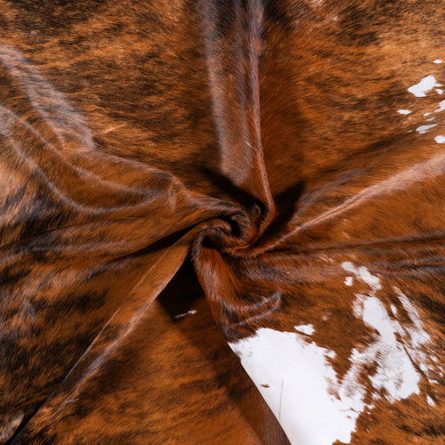 Vintage Brindle Cowhide Rug Size 6'11" L x 7'1" W 4320