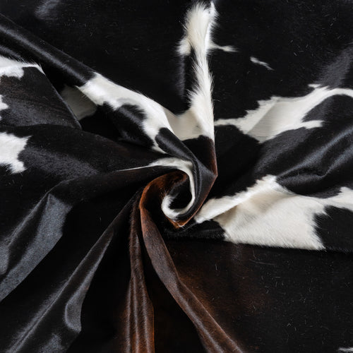 Chocolate and White Cowhide Rug Size 8'10" L x 7'7" W 6218