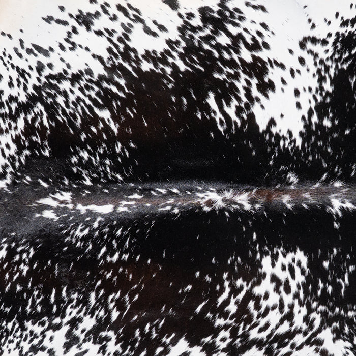 Brazilian Black Salt and Pepper Cowhide Rug Size 7'0" L x 6'6" W 5838