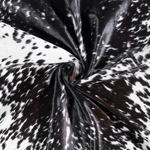 Brazilian Black Salt and Pepper Cowhide Rug Size 7'0" L x 6'6" W 5838