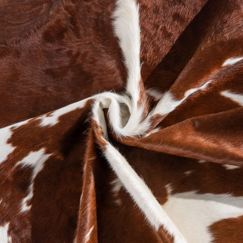 Brown and White Cowhide Rug Size 7'5" L x 6'5" W 6417