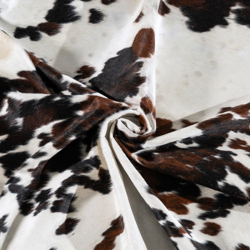 White Tricolor Cowhide Rug Size 8'8" L x 7'8" W 6220