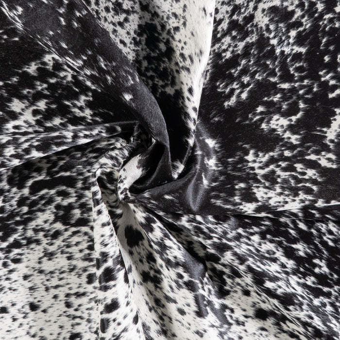 Brazilian Black Salt and Pepper Cowhide Rug Size 6'9" L x 7'2" W 5841