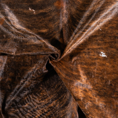 Vintage Brindle White Belly Cowhide Rug Size 8'0" L x 7'0" W 5539