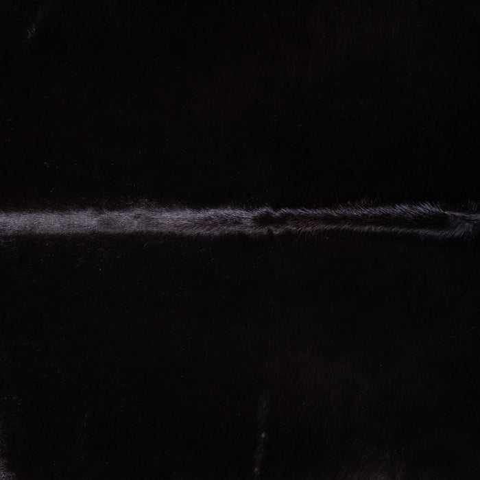 Brazilian Solid Black Cowhide Rug Size 7'1" L x 6'7" W 3426