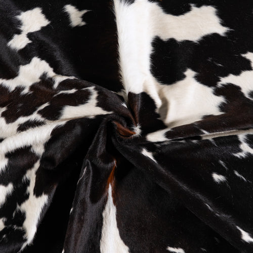 Vintage Tricolor Cowhide Rug Size 7'1" L x 5'10" W 4324