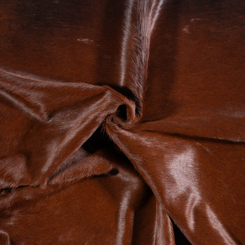 Brazilian Mahogany Cowhide Rug Size 7'3" L x 6'10" W 4625