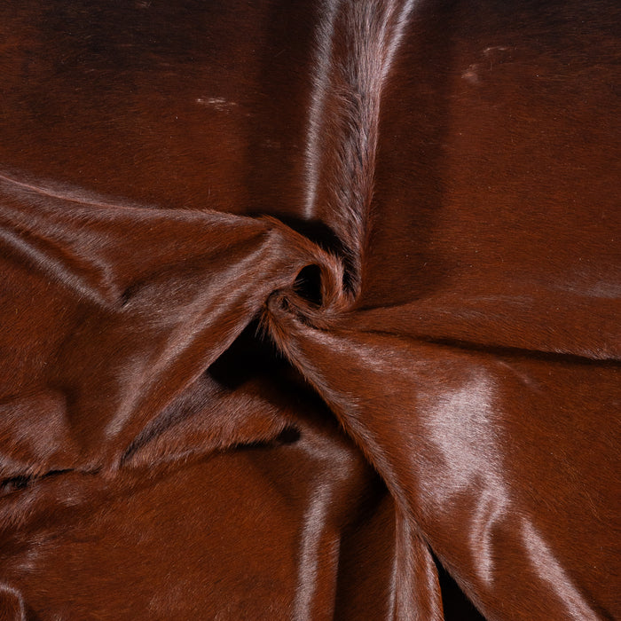 Brazilian Mahogany Cowhide Rug Size 7'3" L x 6'10" W 4625